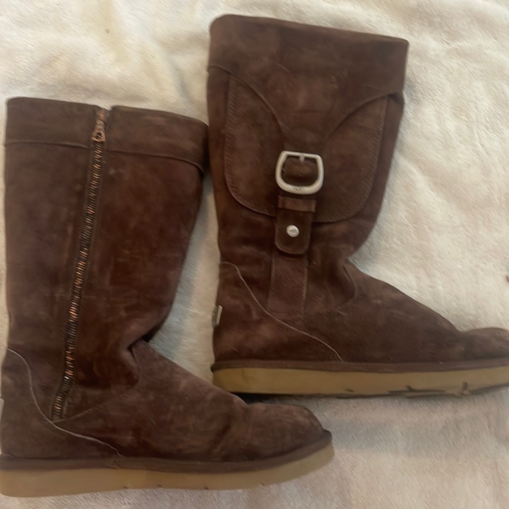 Ugg uggs Womens tall brown suede side zip Australia cargo III 3